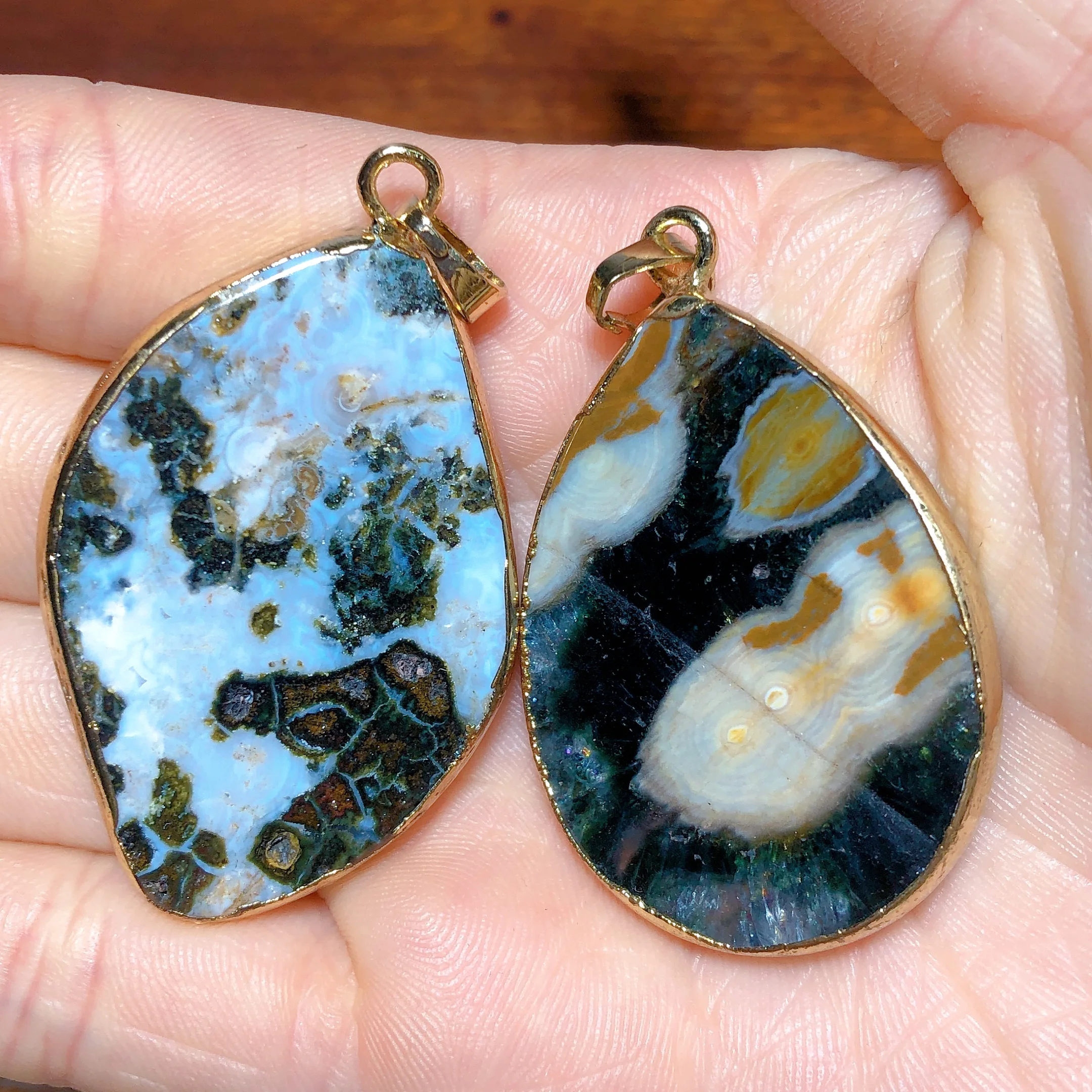 

Natural Crystals Ocean Jasper Pendent Colorful Jewelry Reiki Witchcraft Home Decorations Mineral Energy Gift