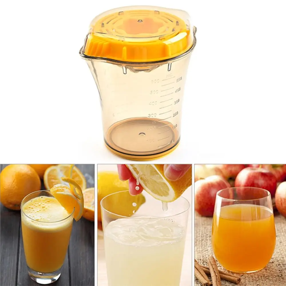 Scale Measuring Cup Graduated Manual Juicer Easy Pour Spout Detachable Simple Fruit Press Anti-slip Bottom Washable