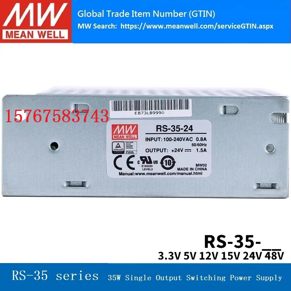 Taiwan Mean Well RS-35-15 15V 2.4A Single Output Switching Power Supply AC-DC Brand New Original Authentic