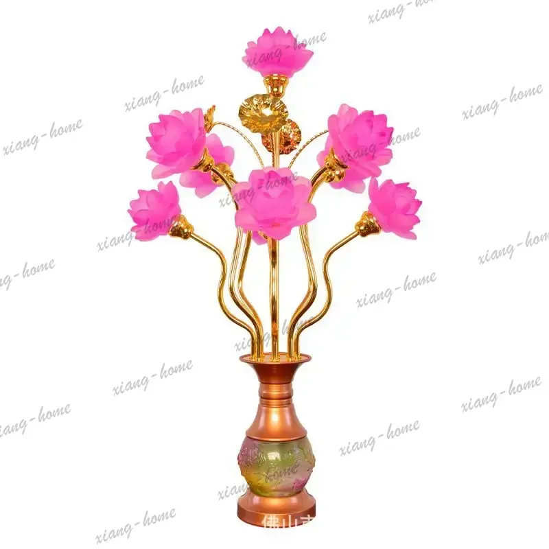 FG  Colorful led lotus Buddha lamp for household temple hall glazed vase lamp for Ready to ship and purchase with peace of mind