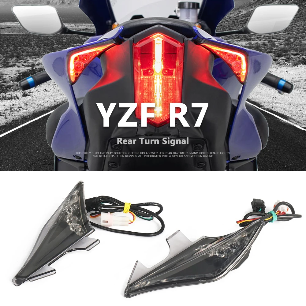 

YZF R7 2022 2023 2024 2025 Motorcycle In-Tail LED Integrated Tail Light For YAMAHA YZF R7 YZF- R7 YZFR7 LED Turn Signal Light