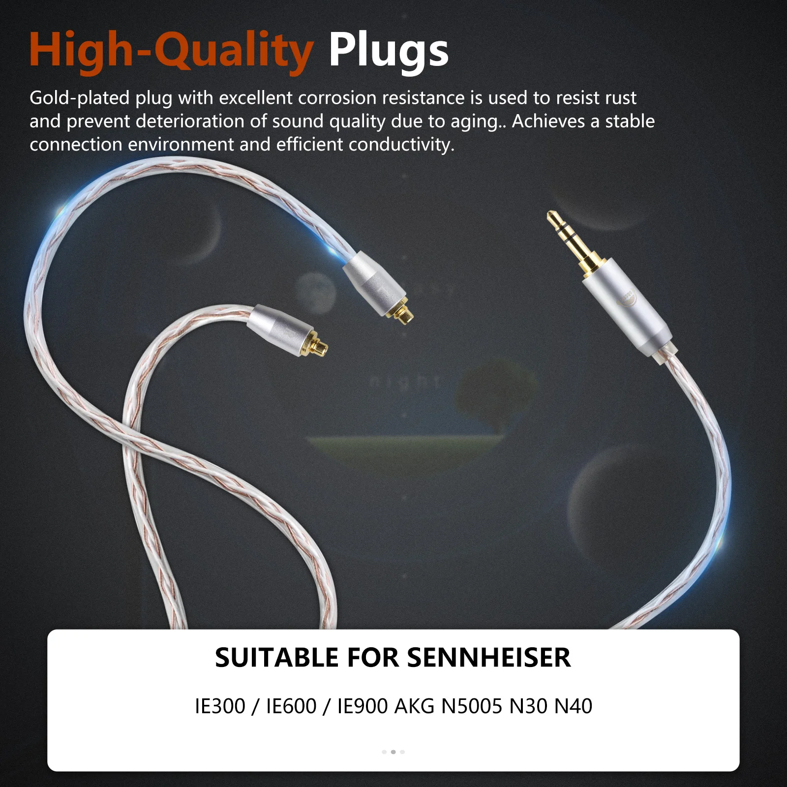 OKCSC Standard Balanced Earphone Cable for Sennheiser IE300/IE600