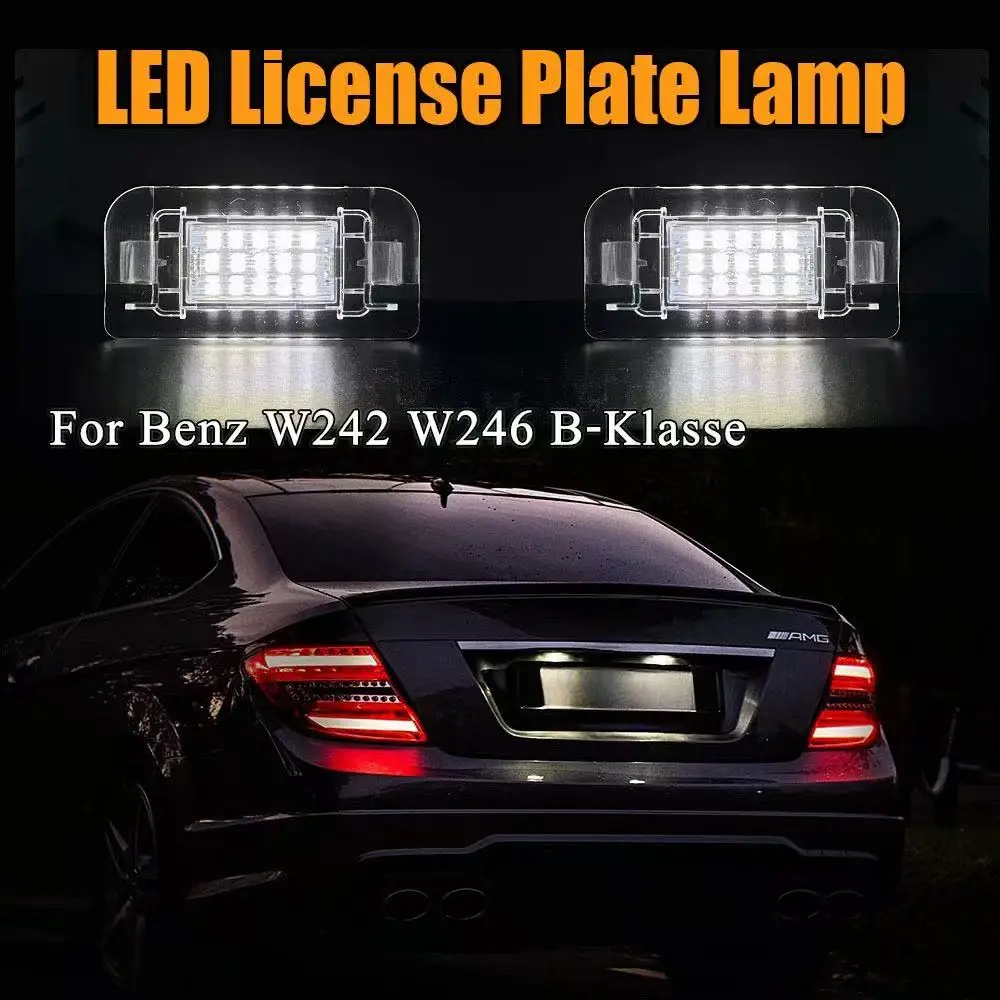 

2PCS LED License Plate Light For W242 W246 Rear Number Plate Lamp Replacement Direct Fit White 12V CANbus Error Free Car