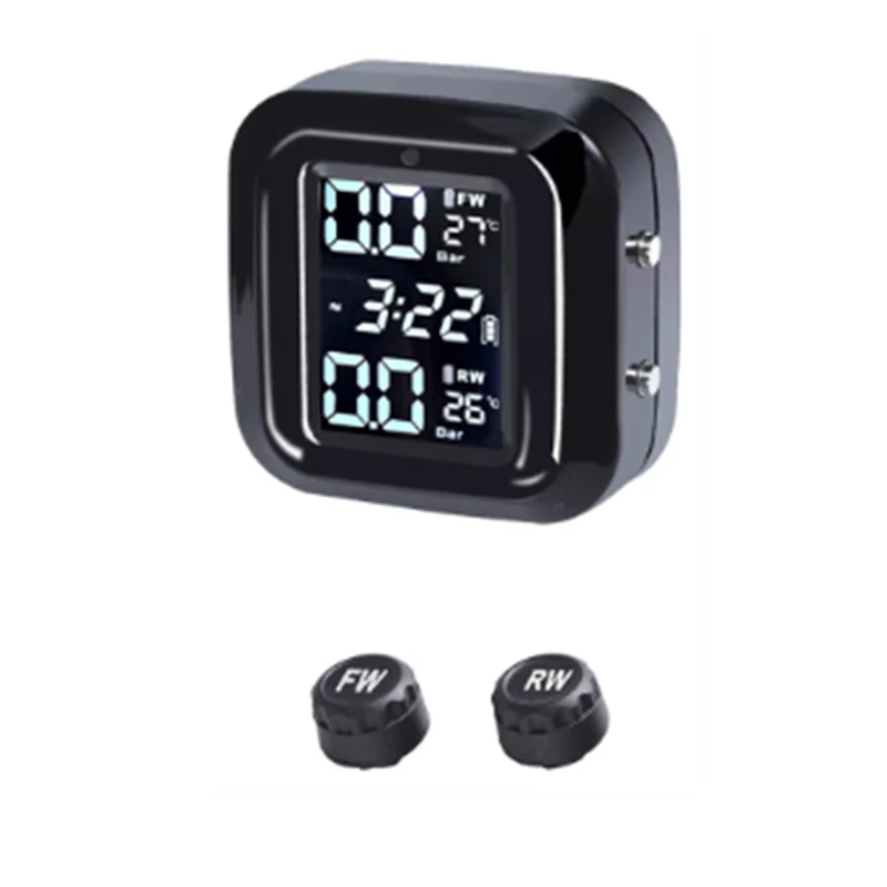 Motor Tire Pressure Monitoring Alarm Systemwireless LCD Display Motorcycle TPMS Tyre Temperature Tester