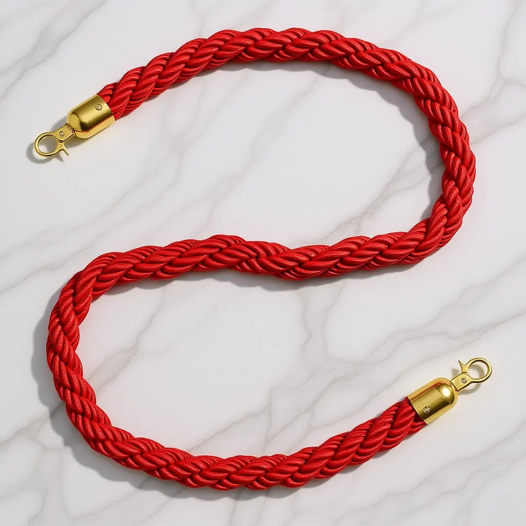 Barrier Cord Isolation Lanyard Rope with Hook Crowd Control Stanchion Queue Belt
