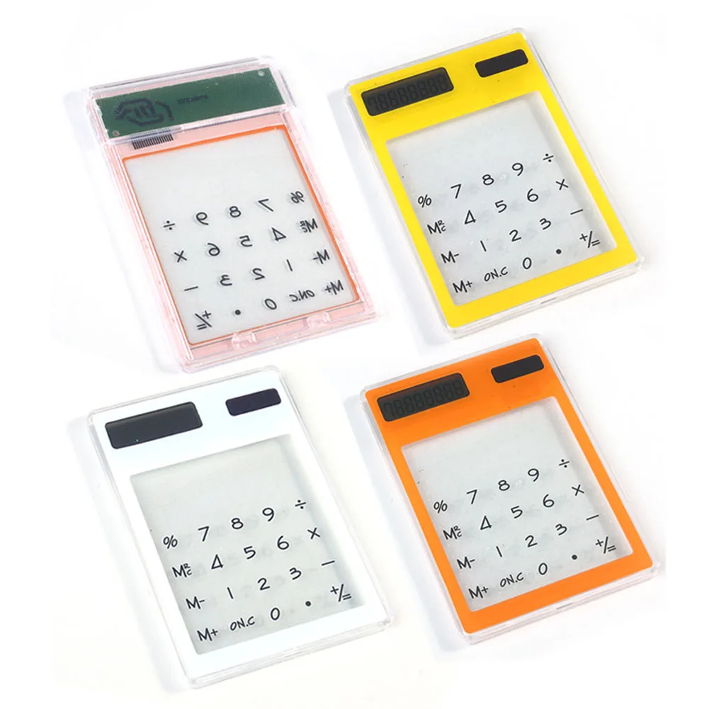 Solar Ultra Slim Touchscreen LCD 8 Digit Electronic Transparent Calculator Home Office Use Calculator офис полезно Office Useful