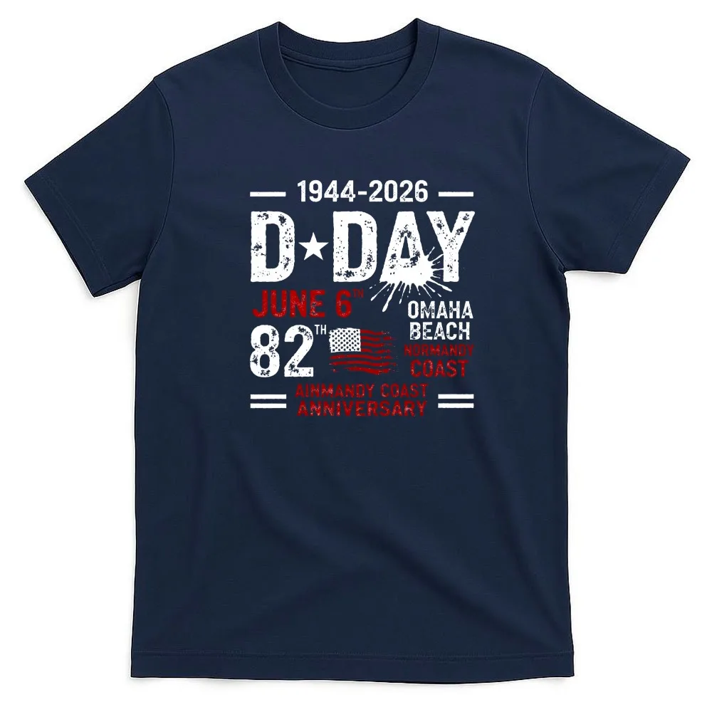 82nd Anniversary of The Normandy Landings (D-Day) Printed Pattern T Shirt Men Clothes Fashion Casual Short Sleeve T-shirt view 3