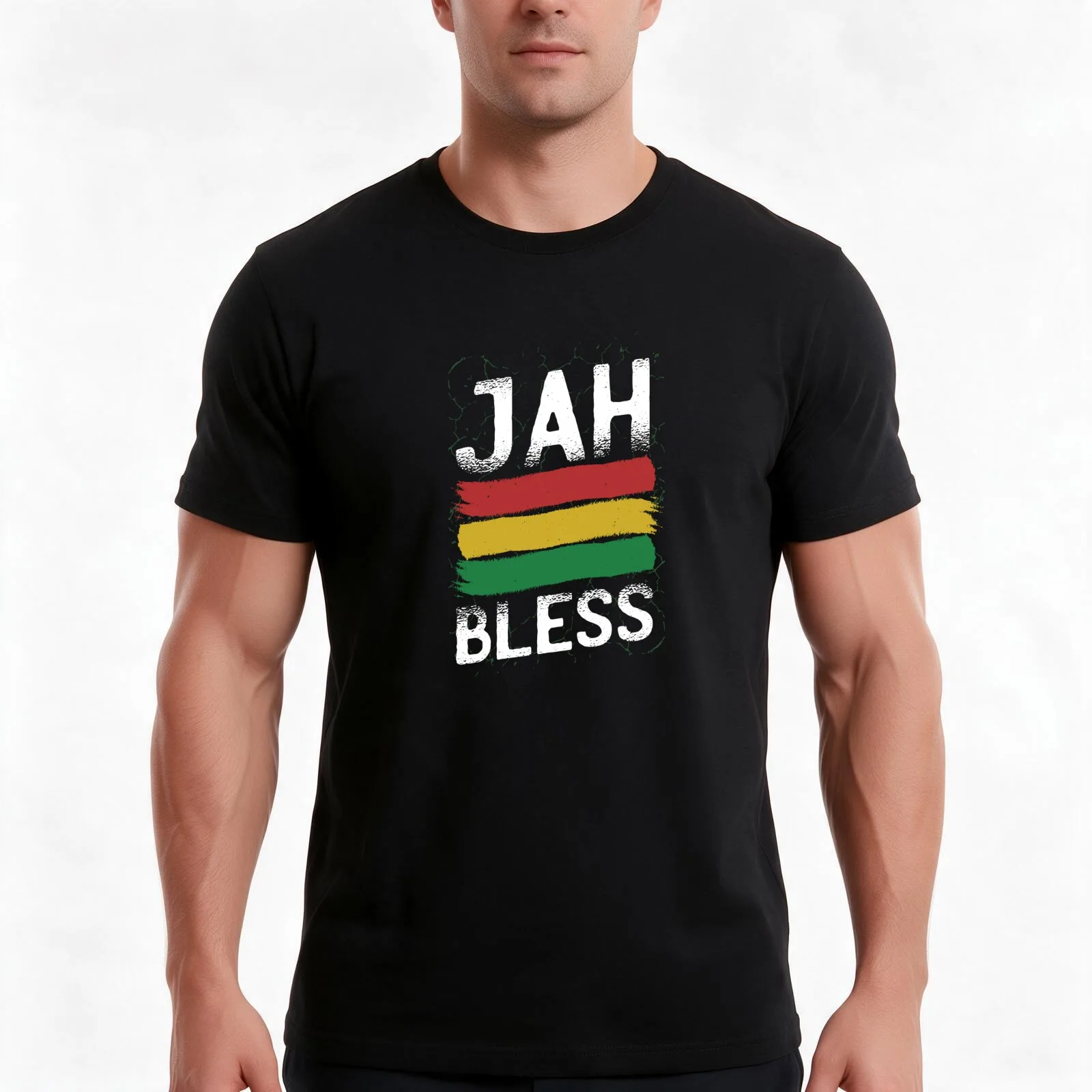 Jah Bless T-Shirt Summer Casual Cotton Tee Oversized Streetwear Tops Vintage Graphic Print Loose Fit Short Sleeve