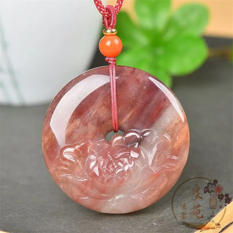 Golden Silk Jade Flowers Bloom Rich and Auspicious Ruyi Men's and Women's Pendant Necklaces