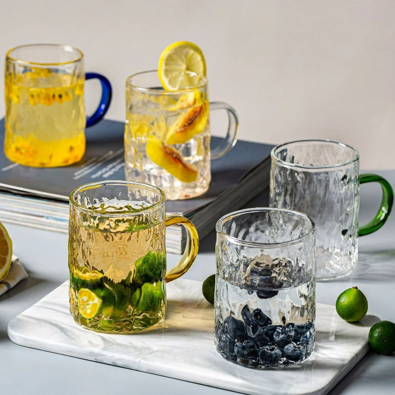 

Transparent Glass Cup with Handle Heat Resistant Household Kitchen Tea Cup Juice Wine Breakfast Milk Coffee Glass Cups New