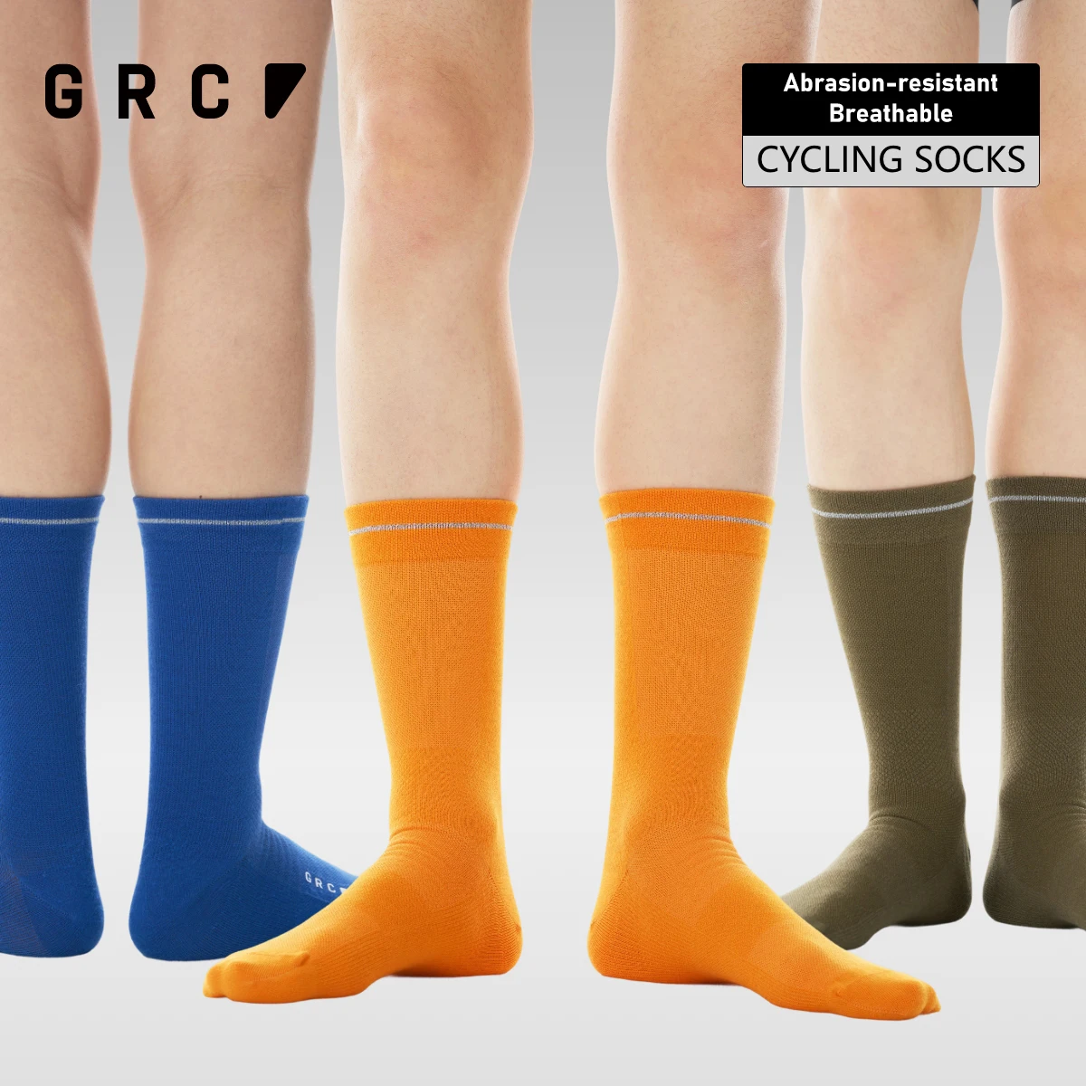 GRC Radsport-Kompressionssocken, CoolMax, schnell trocknend, reflektierende Fahrradsocken, atmungsaktiv, verschleißfest, für Rennrad, Outdoor-Sport