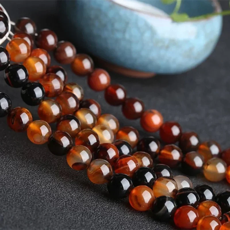 Natural Carnelian Bead Diy for Jewelry Making Натуральный агатовый шарик Diy для браслетов, кулонов и сережек