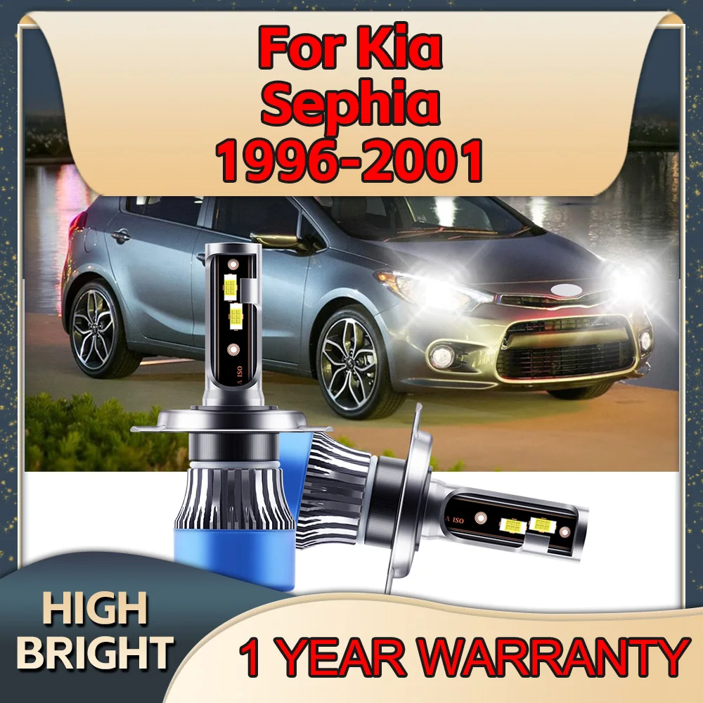 

2Pcs 6000K High Bright LED Car Headlights H4 30000LM CSP Chip Auto Lamp For Kia Sephia 1996 1997 1998 1999 2000 2001