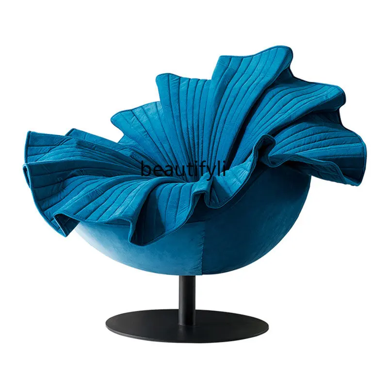 

Customized Designer Single Sofa FRP Petal Chair Modern Creative Flower Chair Simple and Light Luxury Rotating Leisure Chair