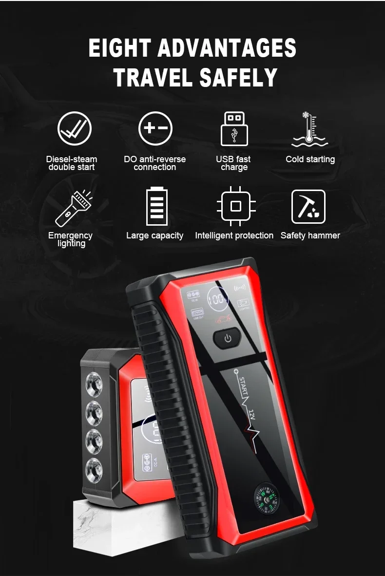 Auto Jump Starter Startapparaat Batterij Power Bank 12V98000mAh Jumpstarter Auto Buster Emergency Booster Autolader Jump Start