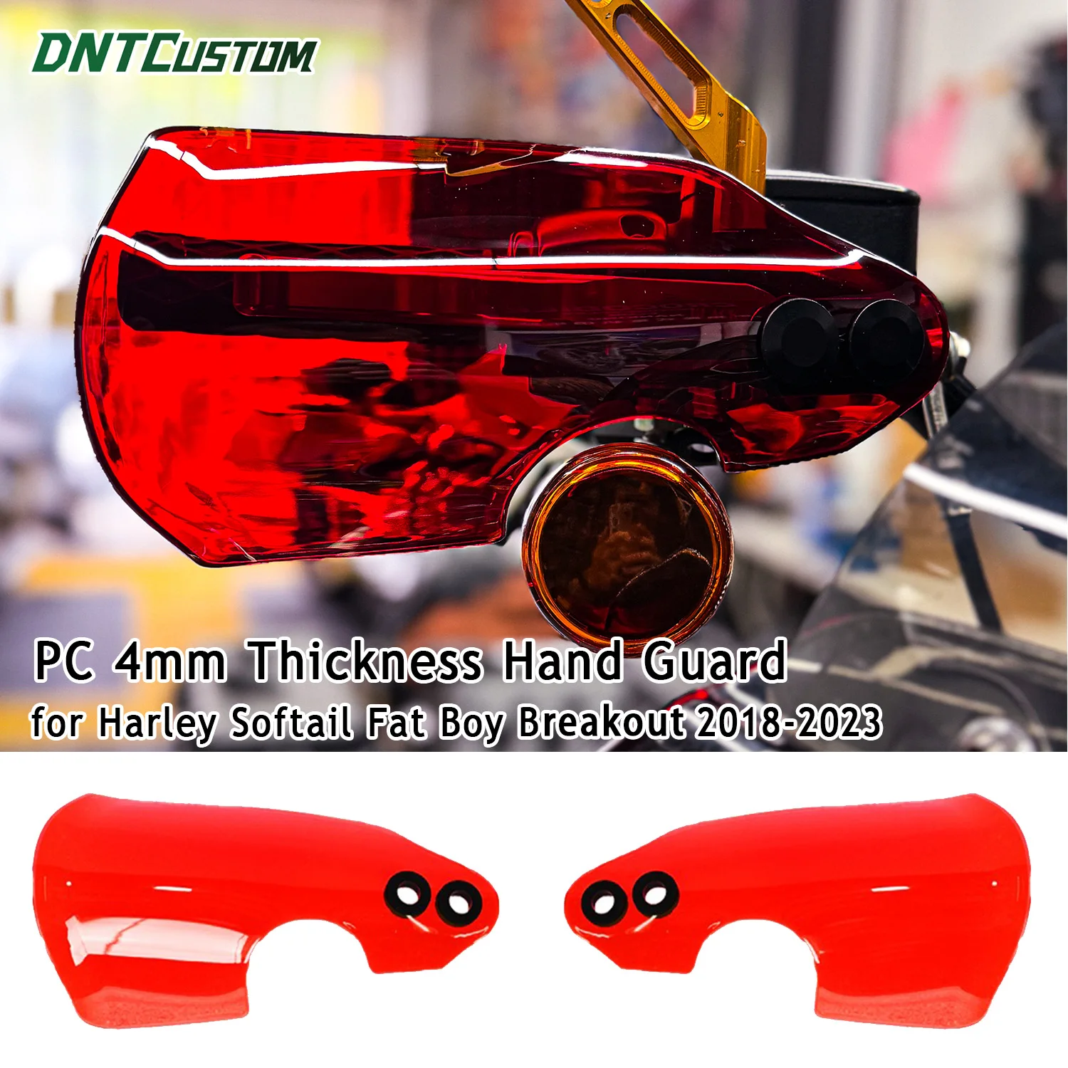

DNTCUSTOM PC 4mm Thickness Hand Guard Handshield Protector Spoiler Design for Harley Davidson Softail 2018-2023