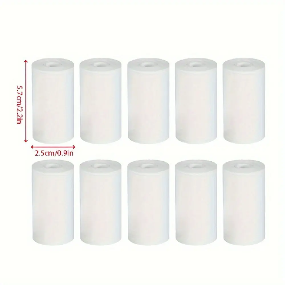 57x25 mm White Thermal Paper Rolls, 5 10 Rolls, Replacement Print Paper Accessories for Kids Instant Print Camera