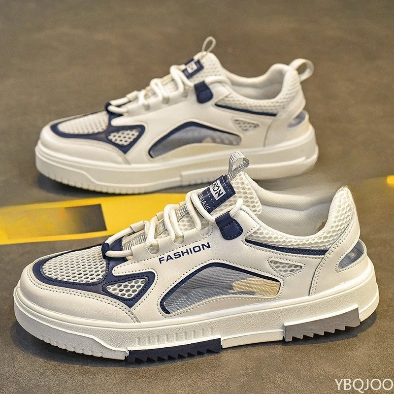 Herren Sommer neue hohle Mesh-Sportschuhe atmungsaktive bequeme Mesh vielseitige flache Schuhe lässig bequeme Herrenschuhe