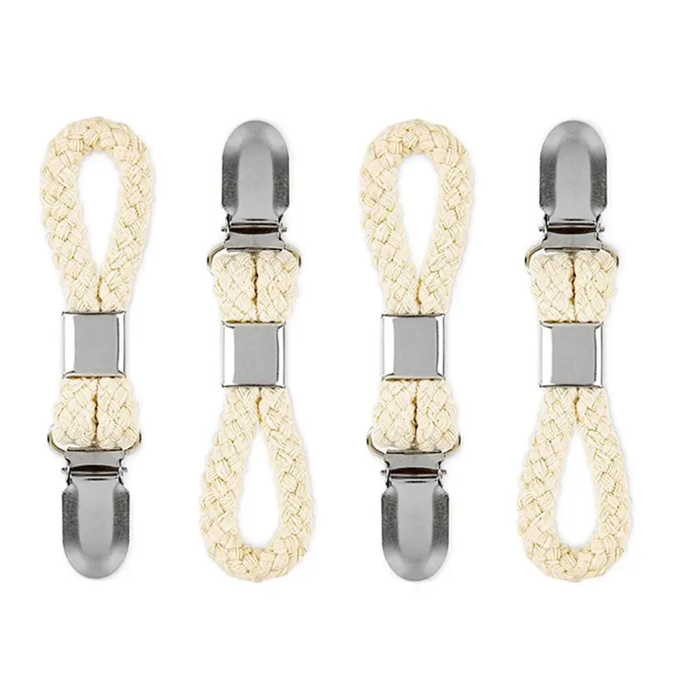 4Pcs Bathroom Hangers Clips Multi Purpose Hooks Loops Cotton Loop Metal Clamp Household Tea Towel Hanging Clips