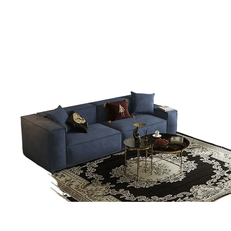 

Italian minimalist tofu sofa living room small apartment straight row four people