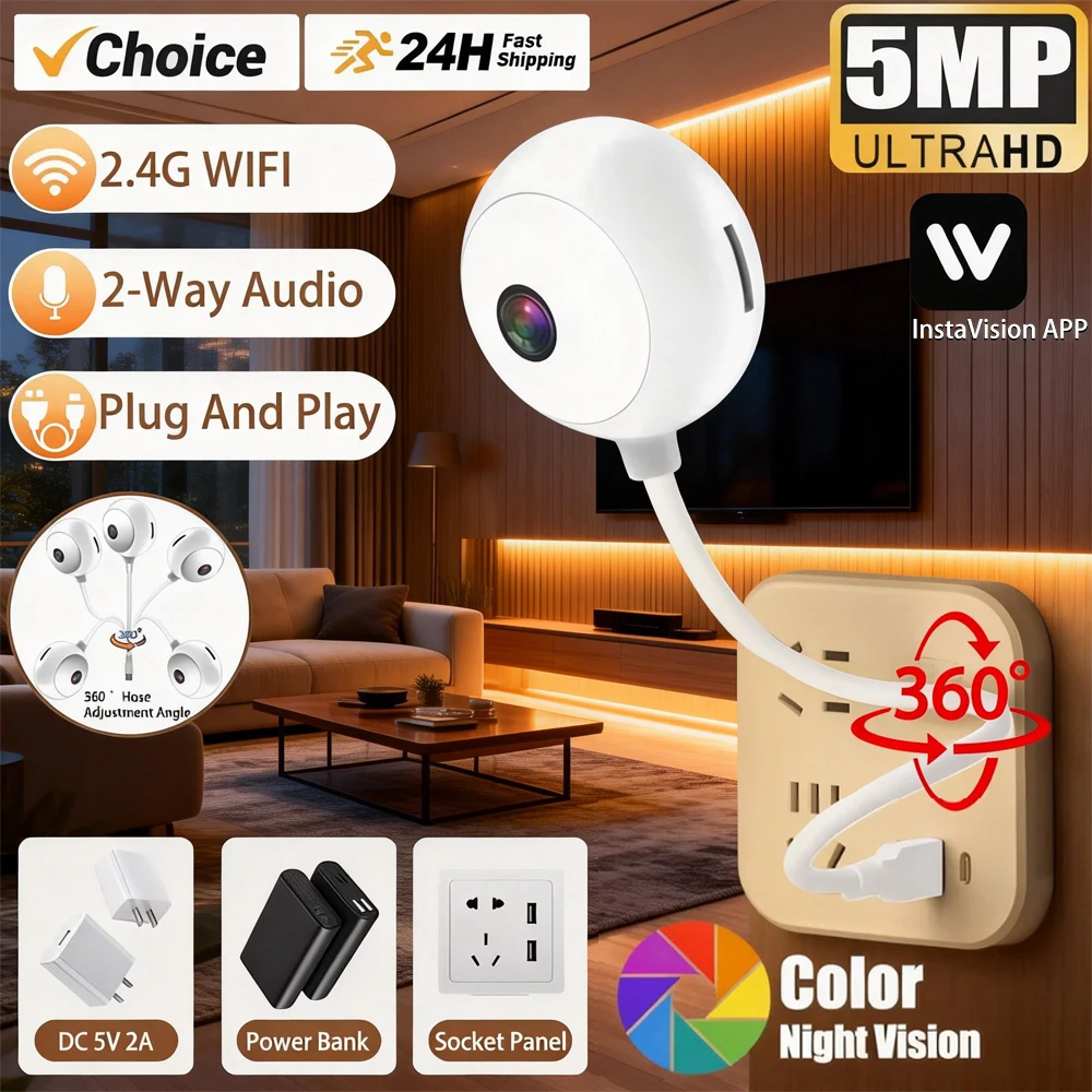 

Беспроводная детская камера-видеоняня в форме леденца с функцией Wi-Fi, поворотная, 5 МП, с двусторонней аудиосвязью, для наблюдения за ребенком и домашними животными