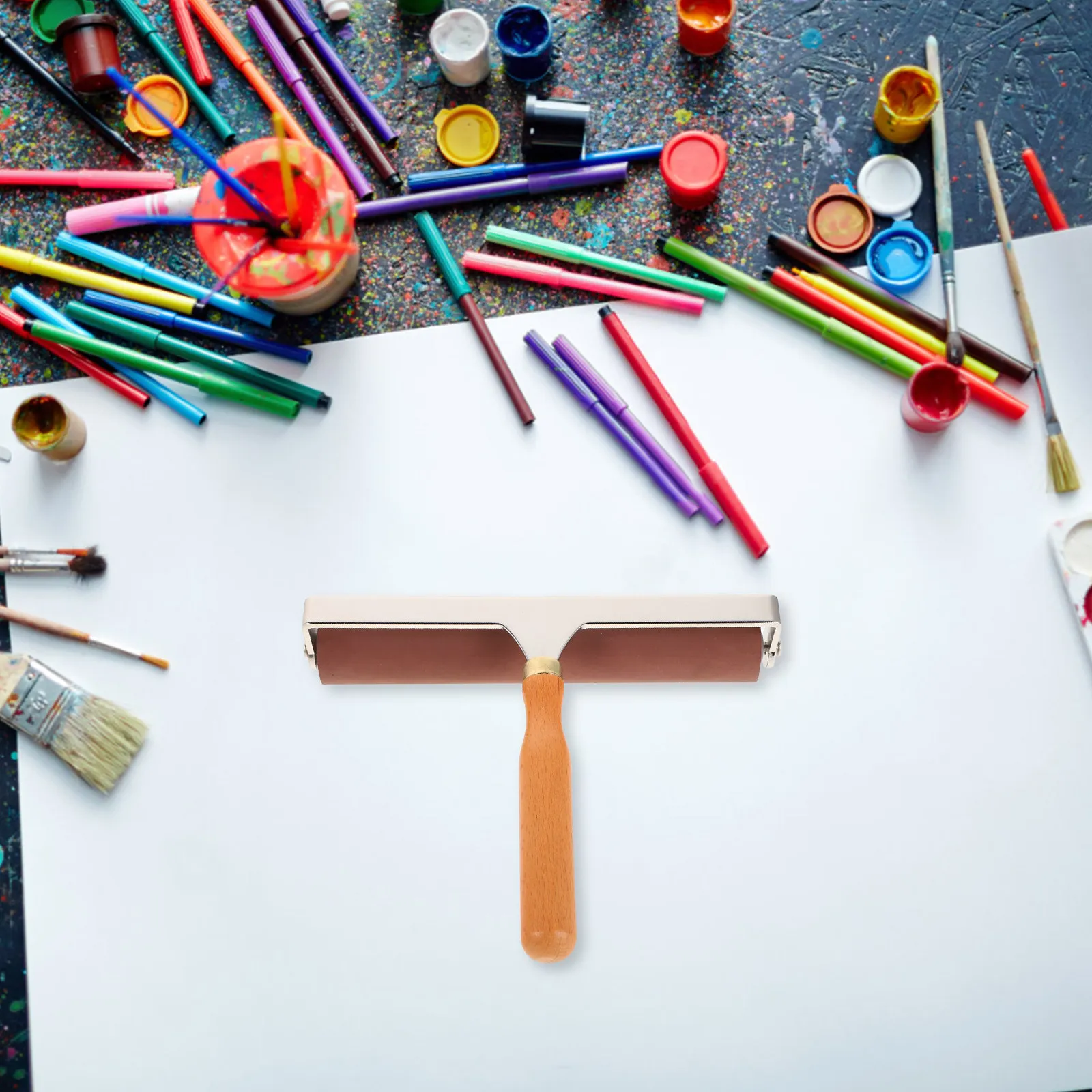 

Резиновый валик для гравюры 20 см, мягкий ручной валик для чернил, инструмент для рукоделия, брейер для гелевой печати, декупажа, работы по дереву, художественного клея