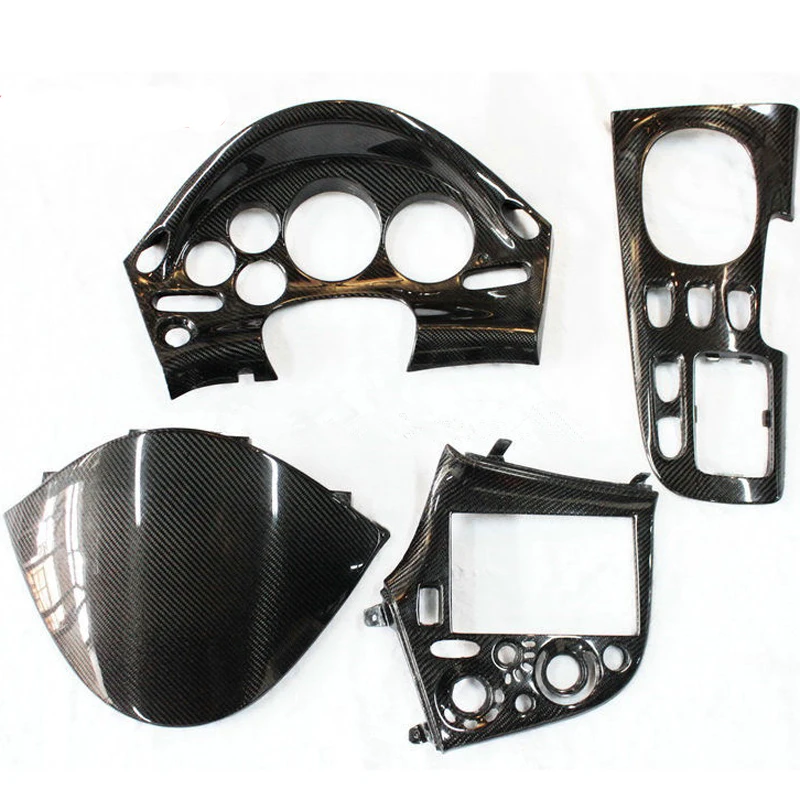 For RX7 FD3S RHD Style Interior Carbon Fiber Gauge Hood, Gauge Bezel, A/C Bezel and Shifter Panel