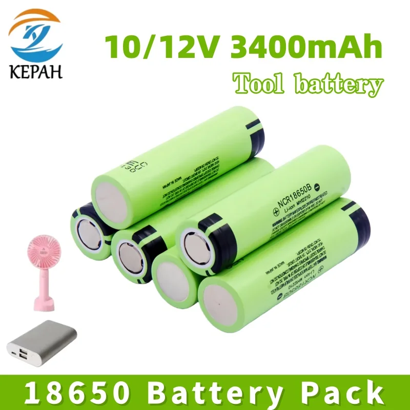 

NCR18650 Перезаряжаемая литиевая батарея | 10/12 В 3400 мАч, дизайн Fat Head, для фонарика/камеры/дверного звонка