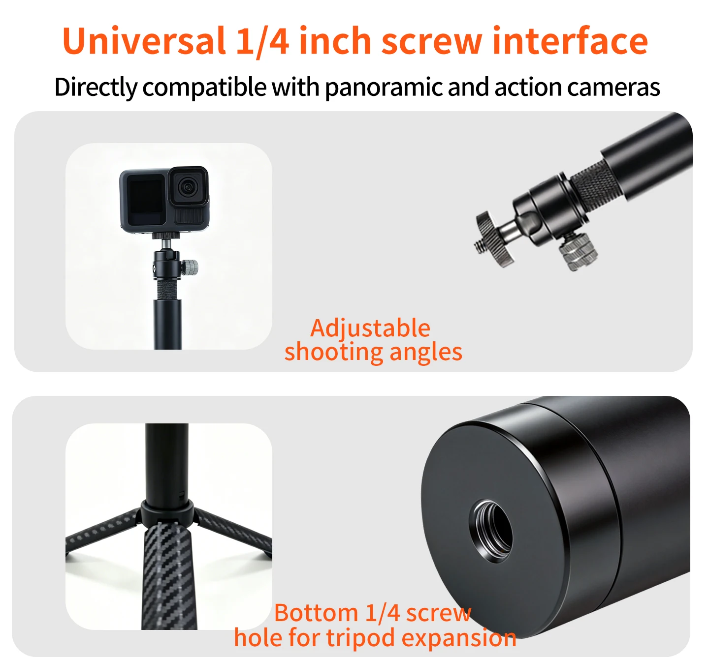 70cm Aluminium Unsichtbarer Selfie-Stick 6-teilige Verstellbare Verlängerungsstange für Insta360 X5/X6 für DJI OSMO 360 II/Action 5 Pro Kamera – Detail 7