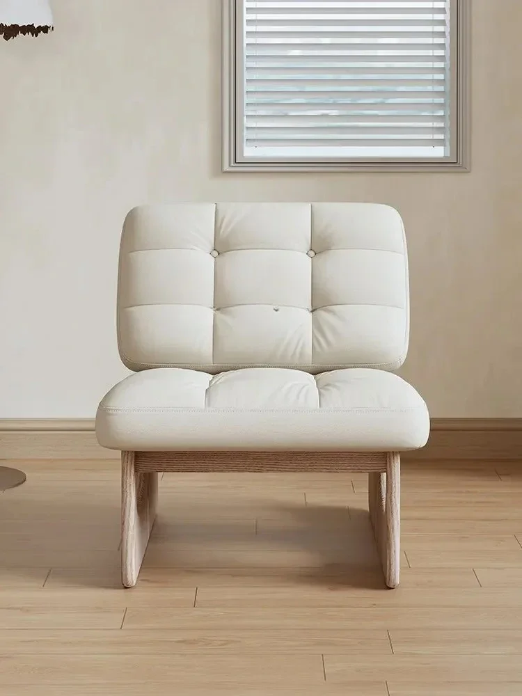 Y1 new Cool Cream Style Living Room Balcony Designer Leisure Single Solid Wood Sofa Chair