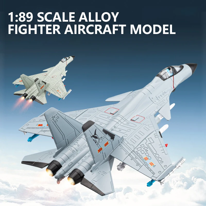 

Alloy Fighter Aircraft Model Toy, Pull Back Jet Plane with Lights & Sounds, Collectible Airplane Gift for Kids Boys