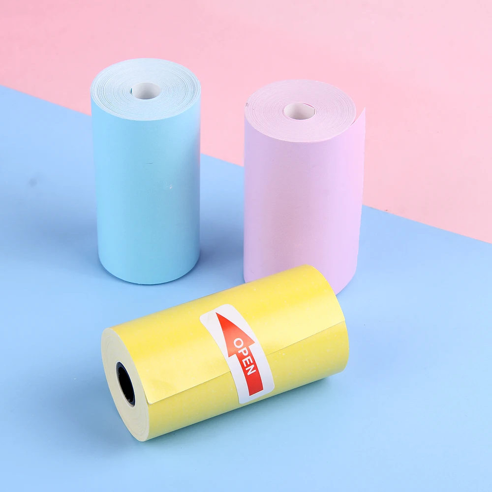 3/5/9 Rolls White Color Adhesive Sticker Papers 57*25mm Sticker Printing Papers for Mini Portable Bluetooth Printer