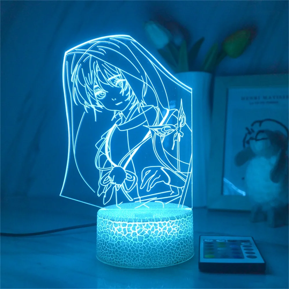 Genshin Impact 3D Night Light Game Figures Acrylic Stand Model 3D Table Lamp Bedside Lamp Anime for Bedroom Decor Birthday Gift