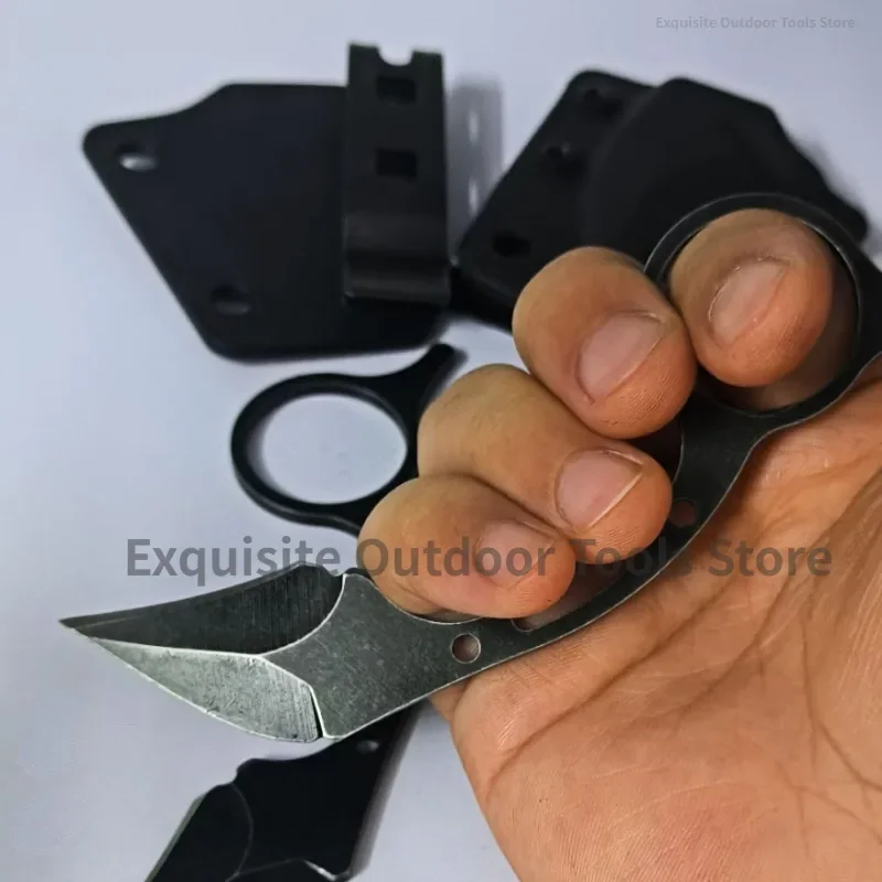 Mini multifunctional small claw knife, outdoor hunting survival curved knife, cool portable knife with K sheath