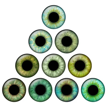12 paires/sac 14mm yeux puces adaptées à la poupée Blythe vert élève verre Cabochons bricolage jouet poupée oeil artisanat fait à la main H215