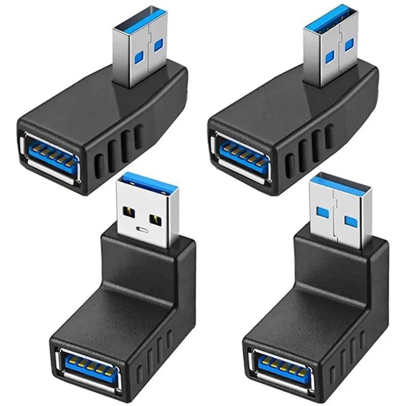 N34R-8PCS USB 3.0 Adapter Couplers 90 Degree Male To Female USB Connector - Including Left,Right,Up,Down Angle Adapter