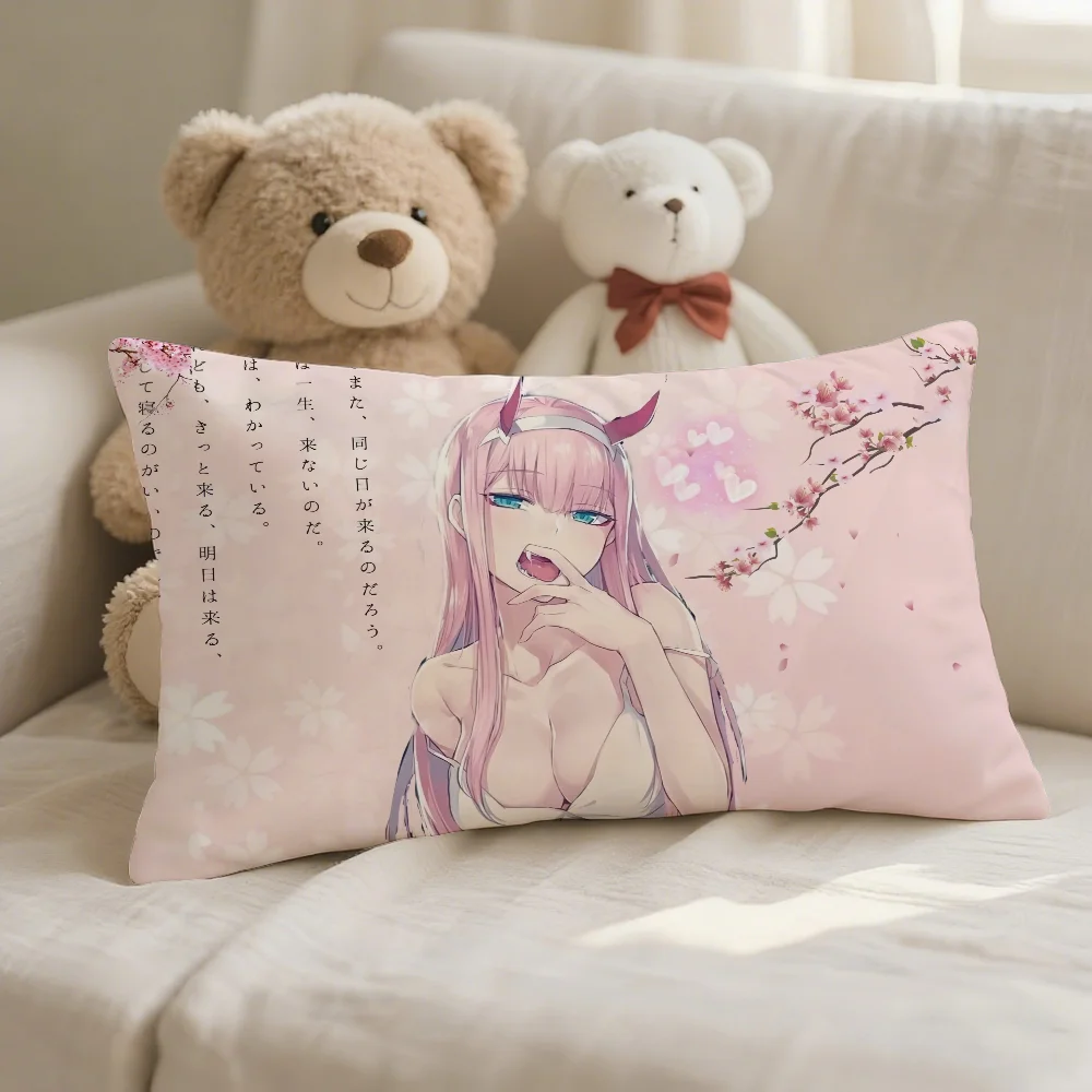 Zero Two Darling in the FranXX Kissenbezug, geeignet für Sofa, Autokissen, rechteckiges Rückenkissen