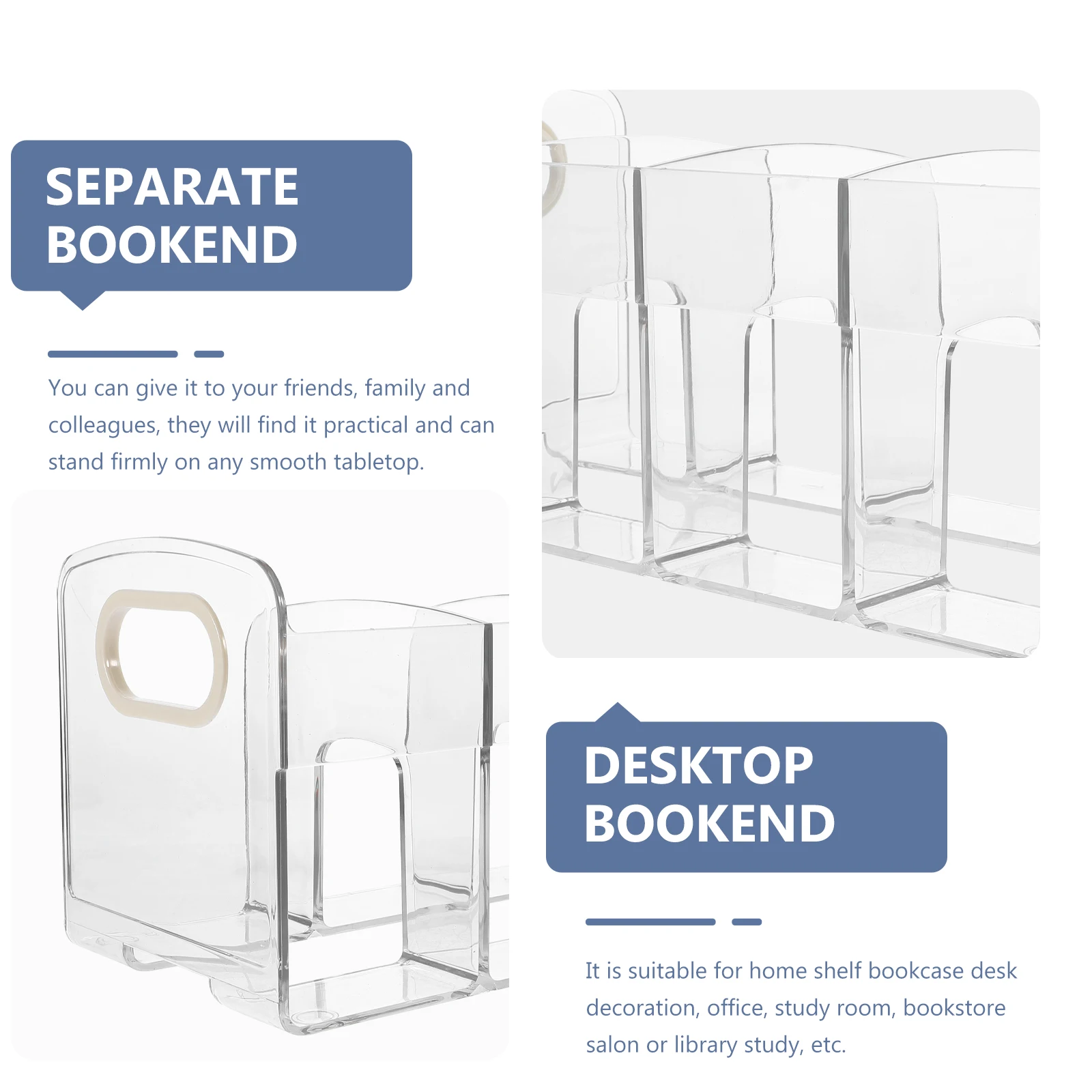 

1pc Bookends Sturdy Plastic Desktop Book Organizer Magazine File Decorative Study Shelf Storage Stand CD Record Holder Files