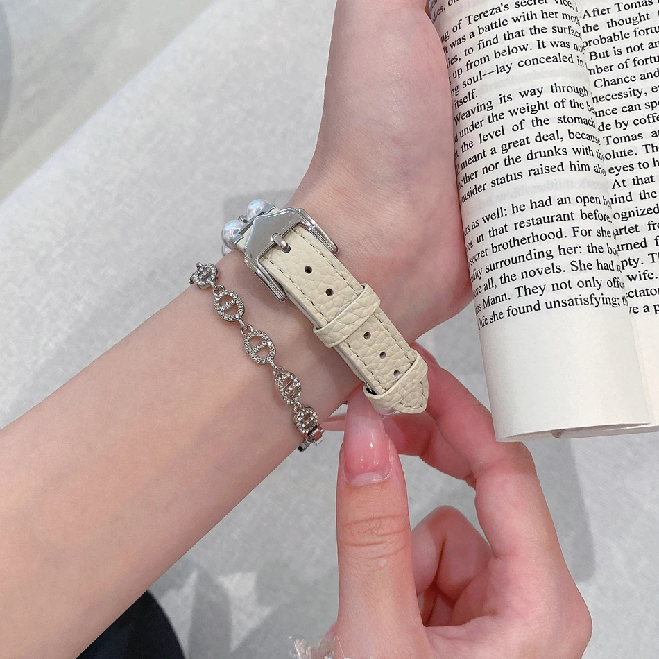 سوار جلدي بنقشة أوراق البرسيم لساعة Apple Iwatch Series 11 10 9 8 7 6 5 4 3 2 SE Ultra 38 مم 40 مم 41 مم 42 مم 44 مم 45 مم 46 مم 49 مم