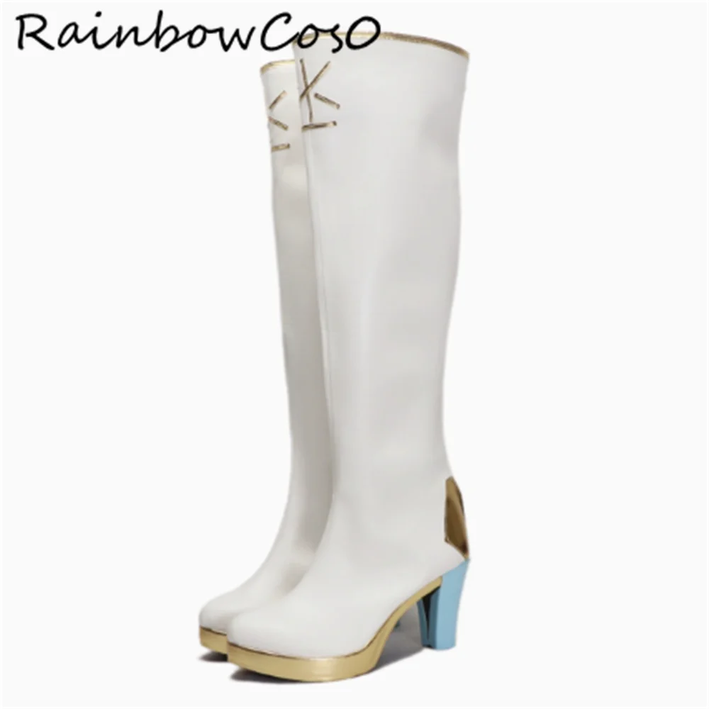 Kuzuha Virtual YouTuber VTuber insanguinante groovy Cosplay Scarpe Stivali Gioco Anime Party Halloween RainbowCos0 W4943