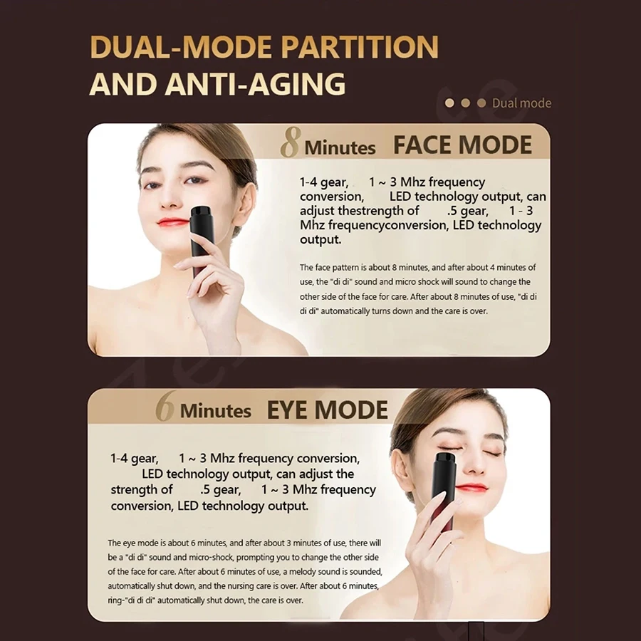 Premium Multi-Functional Beauty Device Dual-Mode Anti-Aging Technology Multi-level Adjustable Gradient Luxury Design