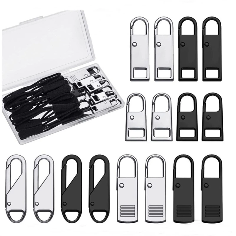 33 Stuks Rits Pull Vervanging Reparatieset Slider Pull Tab Universele Fixer Metalen Ritsen voor Hoofd DIY Naaien Craft Tool