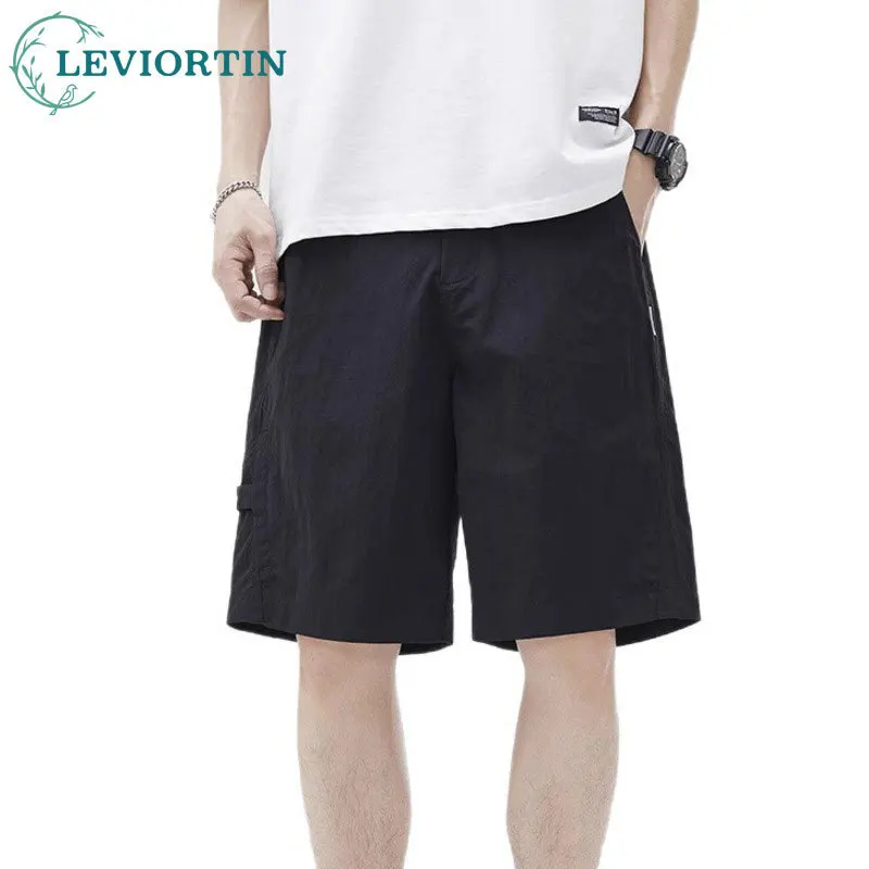 2025 Men's summer new style American retro outdoor casual versatile fashion simple loose quick drying five quarter shorts
