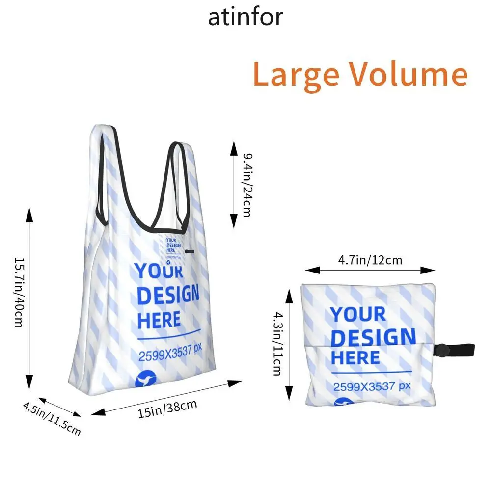 atinfor Wholesale Customize 38x64CM Tank Top Shape Fold Eco-Friendly Shopping Bags -Full-width Printing