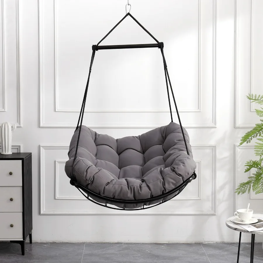 

Hammock Chair Swing with Cushion Outdoor Indoor Hanging Hammock Chair for Patio Porch Bedroom Garden Courtyard Balcony Sturdy S