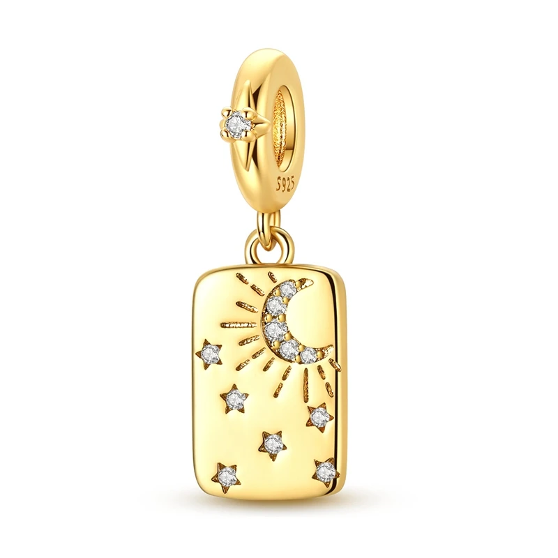 Original 925er Silber Gold Charms Perlen passend für Armbänder DIY Glühwürmchen Wal Ballettschuhe Anhänger für Damen Schmuck