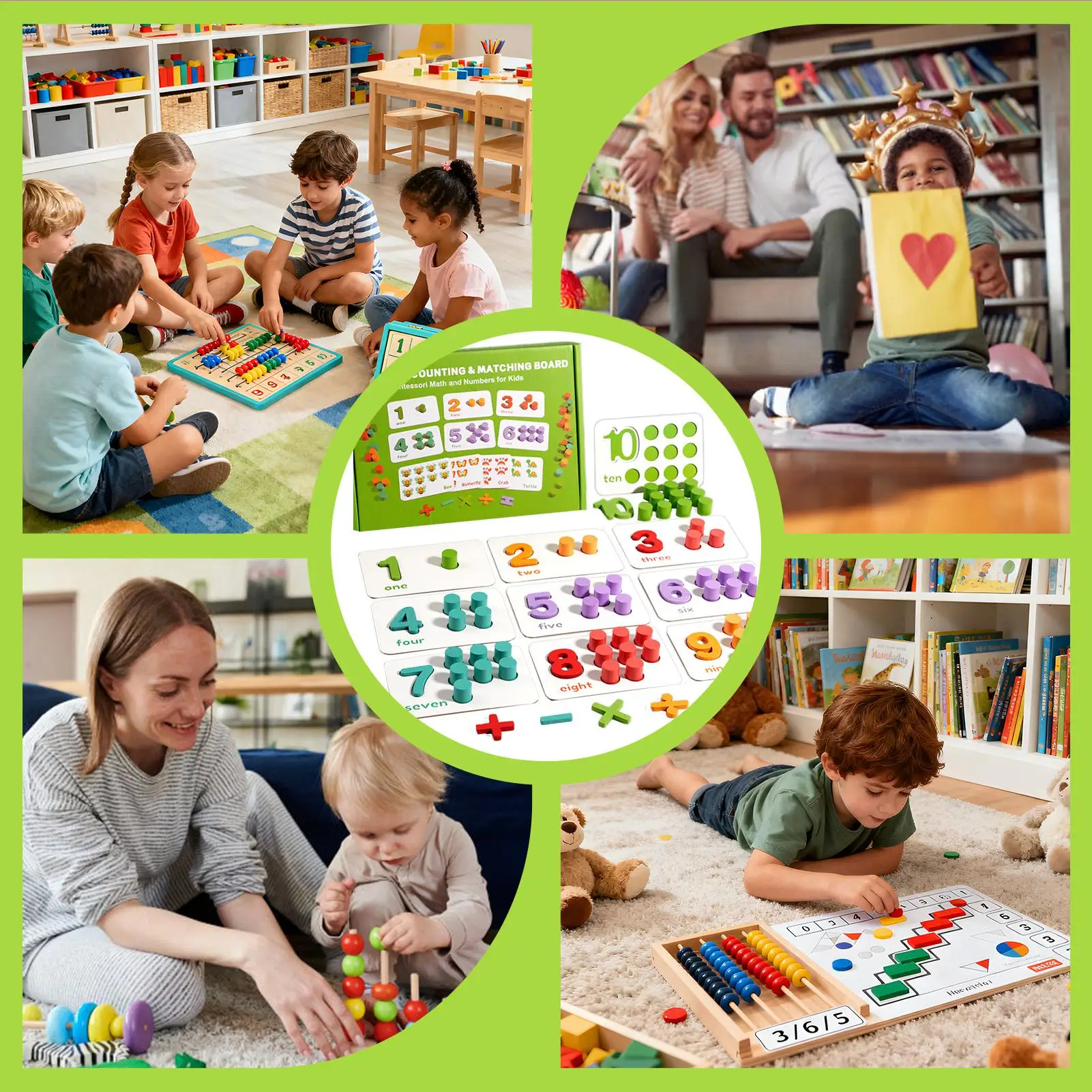 Wooden Peg Counting Board Wooden Math Educational Toy Math Manipulatives For Toddler Kindergarteners Preschoolers Kids