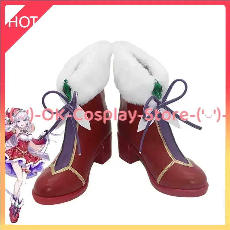 Emilia-zapatos de cuero sintético para Cosplay, botas de Carnaval hechas a medida, utilería para Halloween