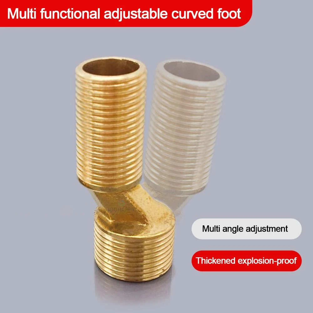 Adjustable Angled Curved Foot Thickened Explosion-proof Adapter Eccentric Screw Corner Wall Mount Curved Shower Faucet Adapter