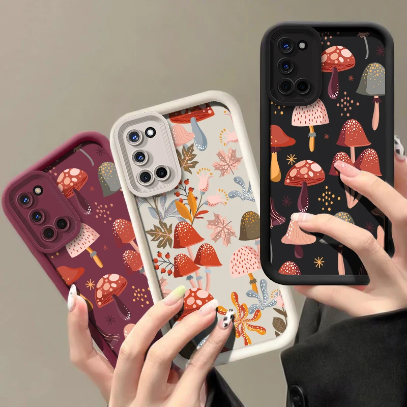 OPPO Realme Narzo N65 N63 N55 N53 70X 60X 50i Prime Note 50 60 GT 6 Neo 5用スマホケース ソフトシリコン マッシュルーム柄カバー